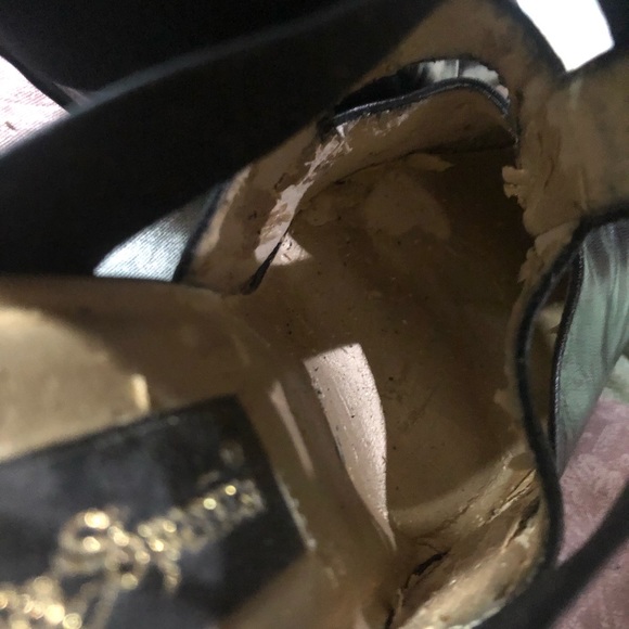 Strappy Mona Spaña black size 9 leather upper chunky heels - Picture 13 of 13